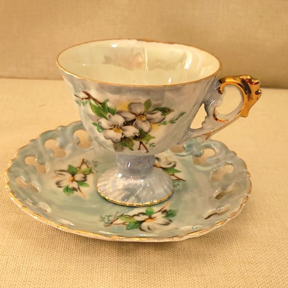 Vintage Unique China Tea Cup and Saucer